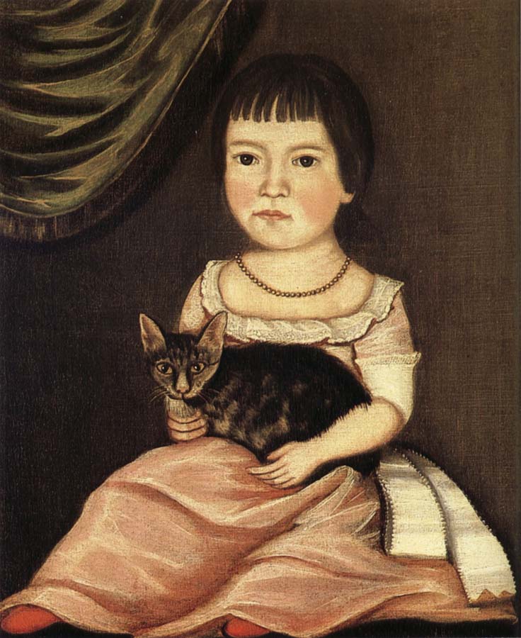 Beardsley Limner Child Posing with Cat